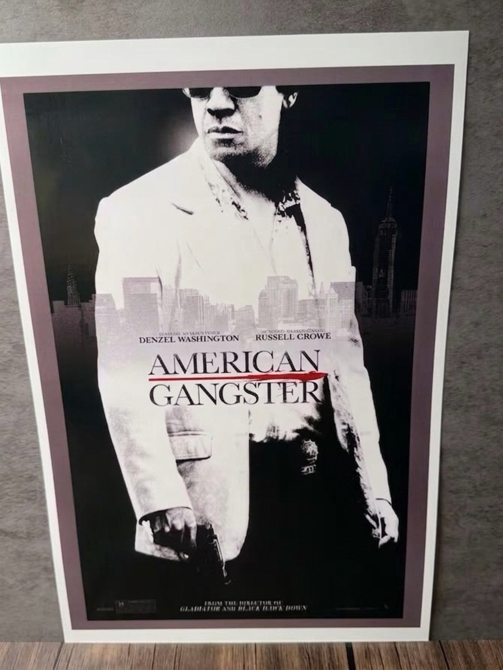 American Gangster Movie Poster Print 11x17 Wall Art - White & Black